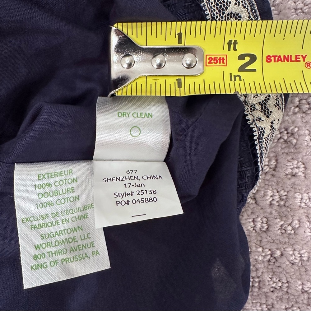 Lilly Pulitzer Tana Shift Dress, True Navy/Soutache Gold, Size 6 style # 25138 - Picture 3 of 11